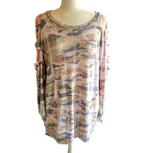 Honeyme Camoflauge Ladder Cut Out Sweatshirt Size L